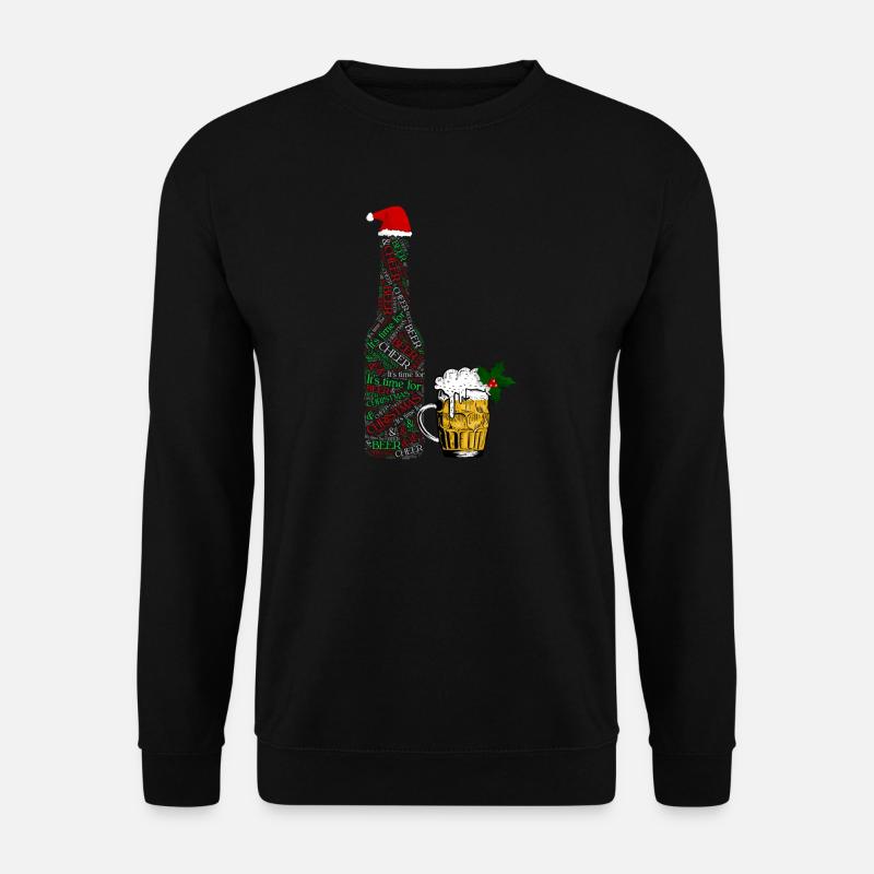 Festive Beer Bottle - Unisex Sweatshirt - black