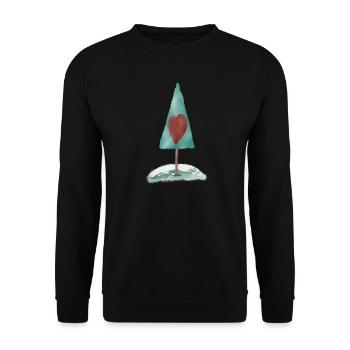 Heart tree watercolor illustration - Unisex Sweatshirt - black - Front - Alina (178cm) & Michal (187cm)