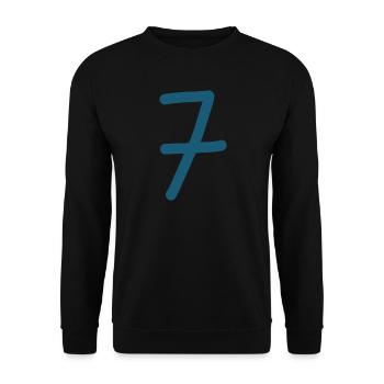 7 Number seven number birthday - Unisex Sweatshirt - black - Front - Alina (178cm) & Michal (187cm)