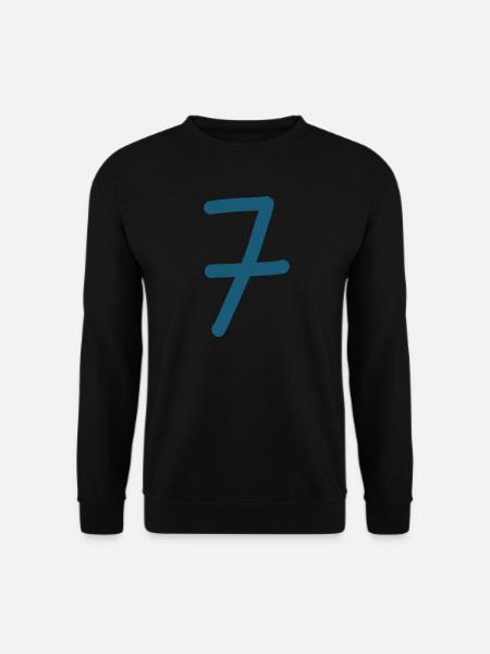 7 Nummer sieben Zahl Geburtstag - Unisex Pullover - Schwarz