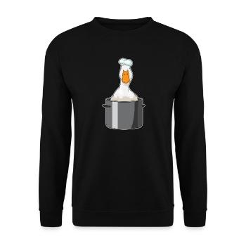 Cuisinier canard Cuit Cuisson de la marmite - Sweat-shirt Unisexe - noir - Devant - Alina (178cm) & Michal (187cm)