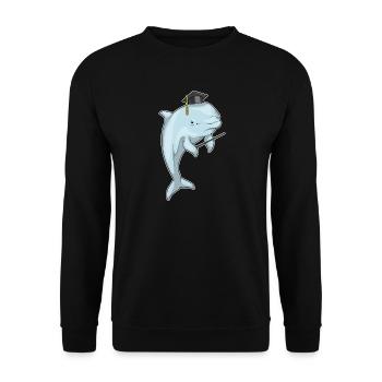 École du professeur dauphin et du bâton pointeur - Sweat-shirt Unisexe - noir - Devant - Alina (178cm) & Michal (187cm)