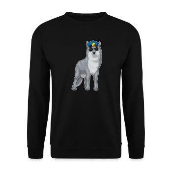 Wolf Polizist Sonnenbrille Polizei - Unisex Pullover - Schwarz - Vorne - Alina (178cm) & Michal (187cm)