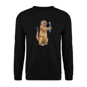 Meerkat Toothbrush - Unisex Sweatshirt - black - Front - Alina (178cm) & Michal (187cm)