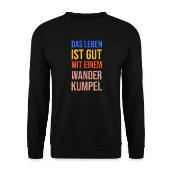 Wandern Statement Bergwanderung Wanderer Klettern - Unisex Pullover - Schwarz - Vorne - Alina (178cm) & Michal (187cm)
