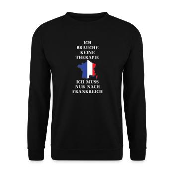 Frankreich France Therapie Geschenkidee lustig - Unisex Pullover - Schwarz - Vorne - Alina (178cm) & Michal (187cm)
