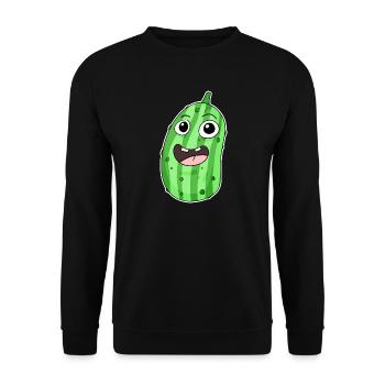 Gurke Motiv - Unisex Pullover - Schwarz - Vorne - Alina (178cm) & Michal (187cm)