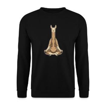 Lama Yoga Fitness Meditation - Unisex Pullover - Schwarz - Vorne - Alina (178cm) & Michal (187cm)