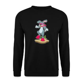 Hase Taucher Schwimmbrille Tauchen - Unisex Pullover - Schwarz - Vorne - Alina (178cm) & Michal (187cm)