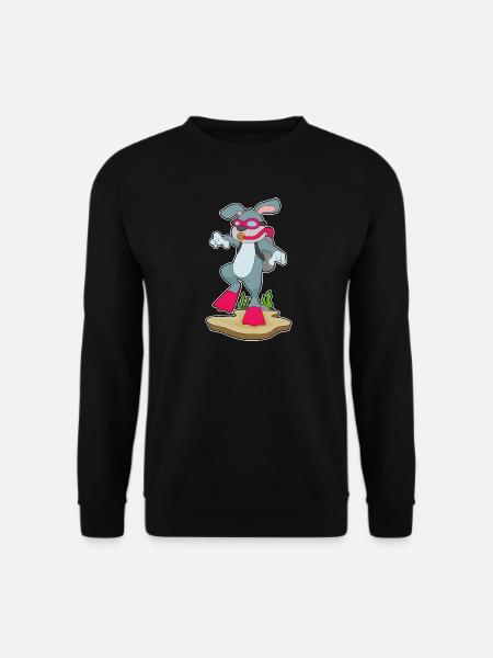 Rabbit Diver Swimming Goggles Diving - Unisex Sweatshirt - black