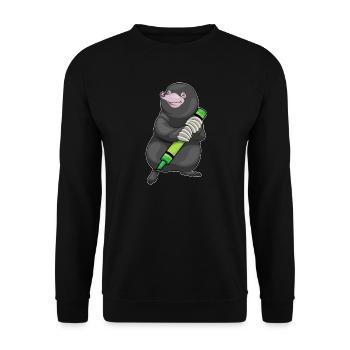 Maulwurf Schüler Wachsmalstift Schule - Unisex Pullover - Schwarz - Vorne - Alina (178cm) & Michal (187cm)