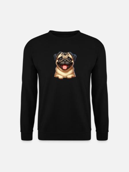 A happy pug - Unisex Sweatshirt - black