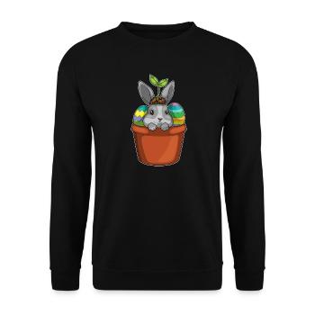 Printemps de Pâques Bunny - Sweat-shirt Unisexe - noir - Devant - Alina (178cm) & Michal (187cm)