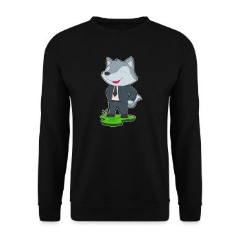 Wolf Groom Tie Wedding - Unisex Sweatshirt - black - Front - Alina (178cm) & Michal (187cm)