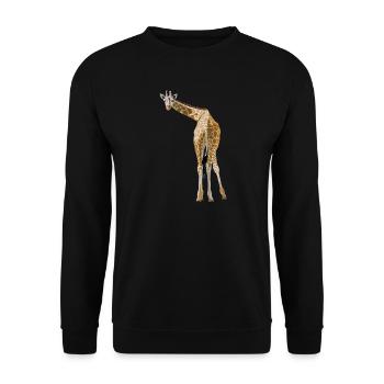 Giraffe greets from the savannah - Unisex Sweatshirt - black - Front - Alina (178cm) & Michal (187cm)