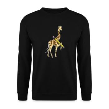 Giraffe Student Pencil School - Unisex Sweatshirt - black - Front - Alina (178cm) & Michal (187cm)