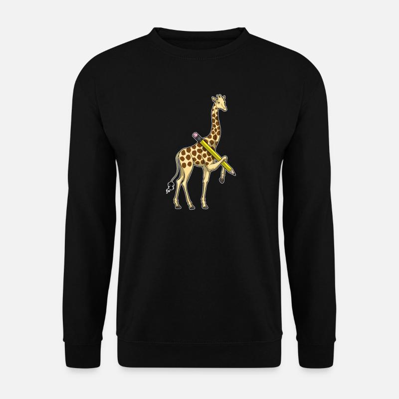 Giraffe Schüler Bleistift - Unisex Pullover - Schwarz