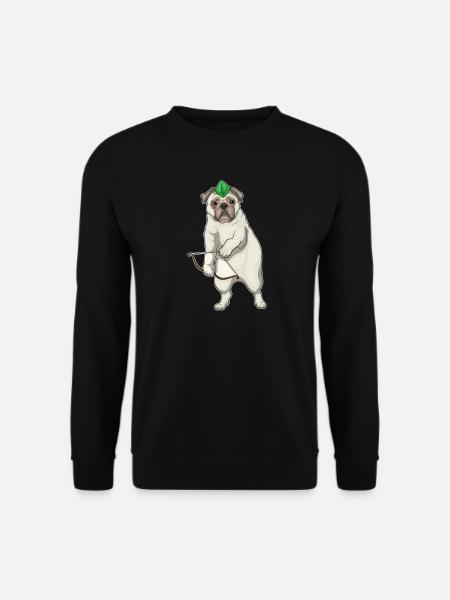 Mops Bogenschütze Bogen - Unisex Pullover - Schwarz