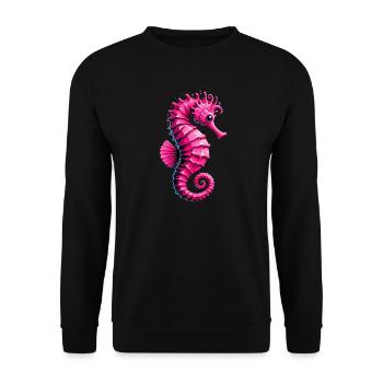 Hippocampe - Sweat-shirt Unisexe - noir - Devant - Alina (178cm) & Michal (187cm)
