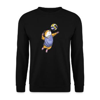 Meerschweinchen Volleyballspieler Volleyball - Unisex Pullover - Schwarz - Vorne - Alina (178cm) & Michal (187cm)