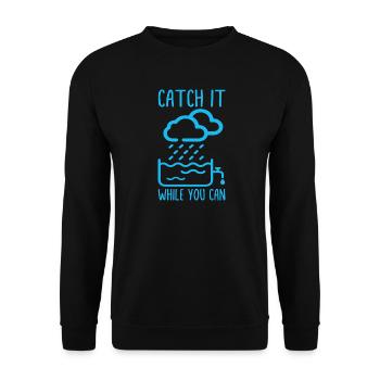 Catch it while you can Bathtub - Unisex Sweatshirt - black - Front - Alina (178cm) & Michal (187cm)