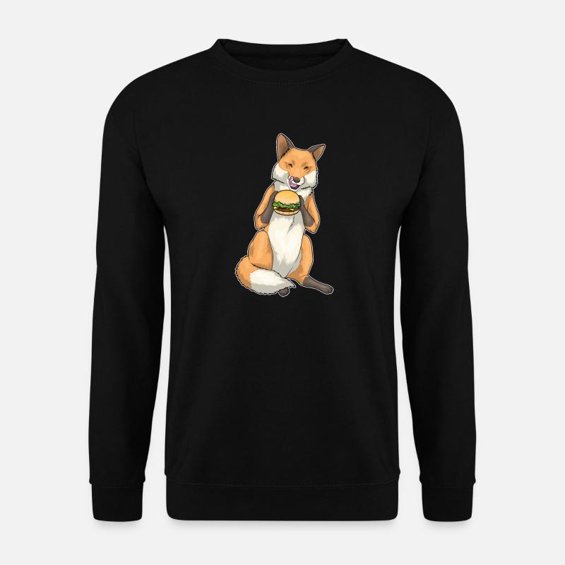 Fox Cheeseburger - Unisex Sweatshirt - black