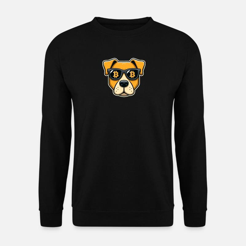 Cool dog with Bitcoin glasses - Unisex Sweatshirt - black