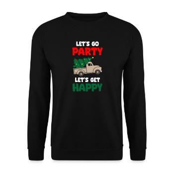 Lets Go Party Soyons Joyeux Noël - Sweat-shirt Unisexe - noir - Devant - Alina (178cm) & Michal (187cm)