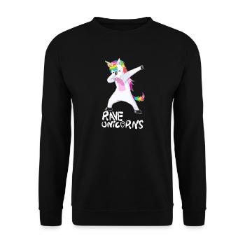 Logo Rave Licornes Texte blanc - Sweat-shirt Unisexe - noir - Devant - Alina (178cm) & Michal (187cm)