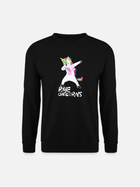 Logo Rave Unicorns White Text - Unisex Pullover - Schwarz