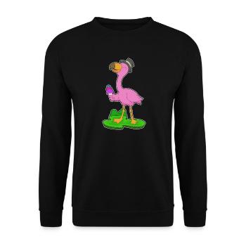 Flamingo Waffle Cream - Unisex Sweatshirt - black - Front - Alina (178cm) & Michal (187cm)