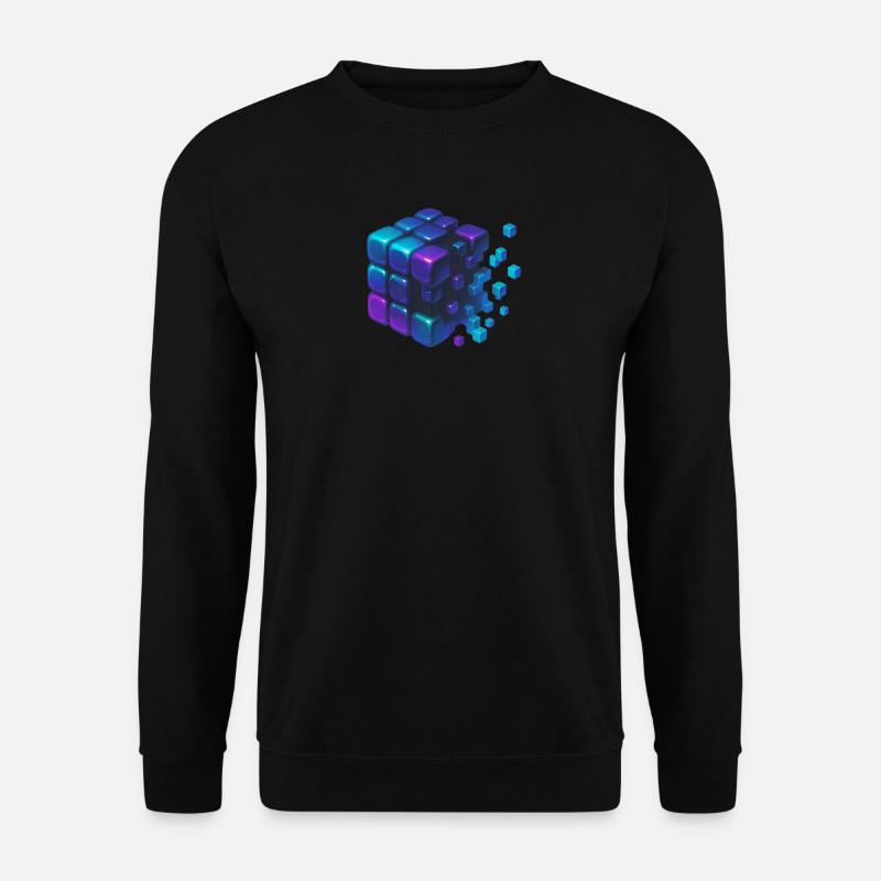 Digital Cube Explosion - Unisex Pullover - Schwarz