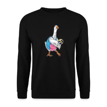 Duck Volleyball Player Volleyball - Unisex Sweatshirt - black - Front - Alina (178cm) & Michal (187cm)
