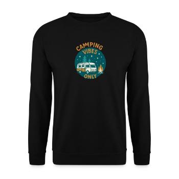 Camping Vibes Only - Leisure Design - Unisex Sweatshirt - black - Front - Alina (178cm) & Michal (187cm)