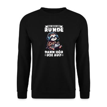 Nur Noch Eine Runde Dann Hör Ich Auf Faultier - Unisex Pullover - Schwarz - Vorne - Alina (178cm) & Michal (187cm)