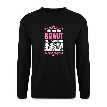 Bachelor Party Team Bride Hen Party - Unisex Sweatshirt - black - Front - Alina (178cm) & Michal (187cm)