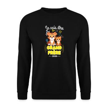Ich werde Big Brother 2026 Baby-Ankündigung sein - Unisex Pullover - Schwarz - Vorne - Alina (178cm) & Michal (187cm)