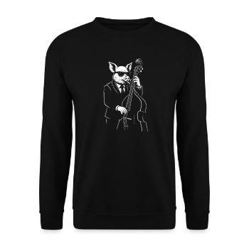 Jazz Pig Bassiste en costume - Sweat-shirt Unisexe - noir - Devant - Alina (178cm) & Michal (187cm)