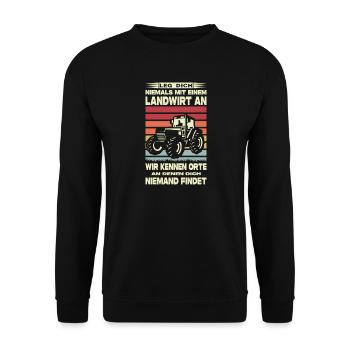 Agriculteur offre des cadeaux agricoles Tracteurs agricoles - Sweat-shirt Unisexe - noir - Devant - Alina (178cm) & Michal (187cm)