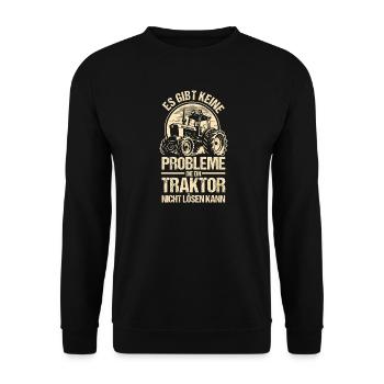 Trecker Landwirt Bauer Traktorfahrer Traktor - Unisex Pullover - Schwarz - Vorne - Alina (178cm) & Michal (187cm)