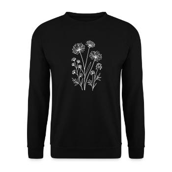 Wildflowers Online on Black - Unisex Sweatshirt - black - Front - Alina (178cm) & Michal (187cm)
