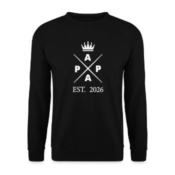 Papa est 2026 - Unisex Pullover - Schwarz - Vorne - Alina (178cm) & Michal (187cm)
