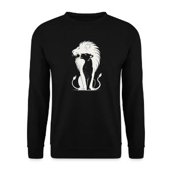 Regal Lion Silhouette - Unisex Sweatshirt - black - Front - Alina (178cm) & Michal (187cm)