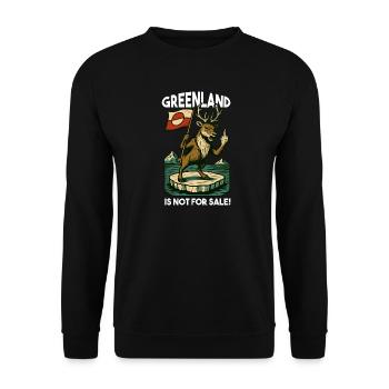 Greenland Is Not For Sale Reindeer Caribou - Unisex Sweatshirt - black - Front - Alina (178cm) & Michal (187cm)