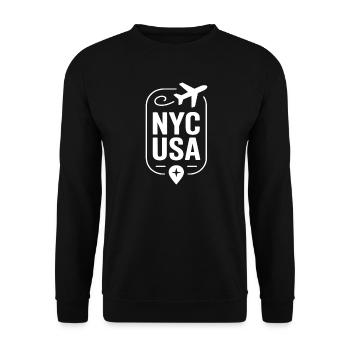 New York City USA Travel - Unisex Pullover - Schwarz - Vorne - Alina (178cm) & Michal (187cm)