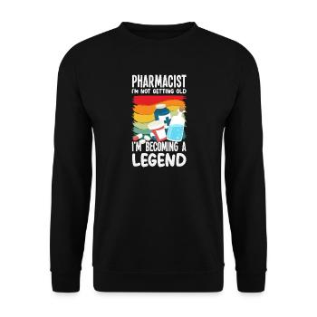 Rétro n’atteindra pas la pharmacie Pharmacist Old Legend - Sweat-shirt Unisexe - noir - Devant - Alina (178cm) & Michal (187cm)