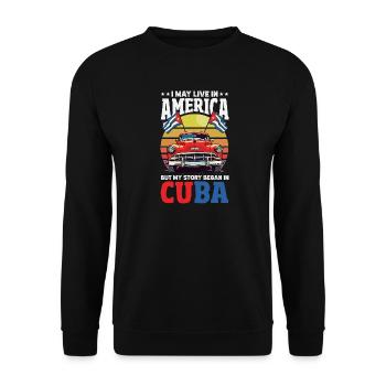 Cuba Pride & Home - Design du drapeau de Cuba - Sweat-shirt Unisexe - noir - Devant - Alina (178cm) & Michal (187cm)
