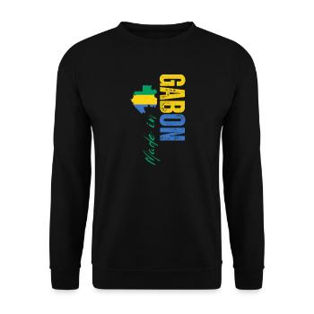 Made in Gabon, born in Gabon - Unisex Sweatshirt - black - Front - Alina (178cm) & Michal (187cm)