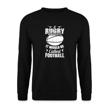 Lustiger Rugby Spruch - Unisex Pullover - Schwarz - Vorne - Alina (178cm) & Michal (187cm)