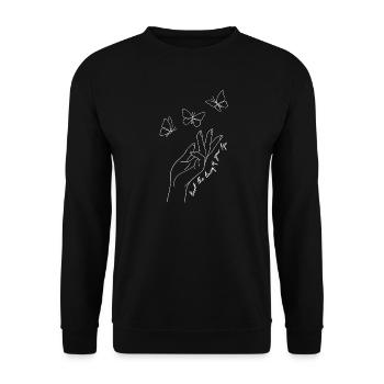 Inspiring butterfly fan graphic - Unisex Sweatshirt - black - Front - Alina (178cm) & Michal (187cm)